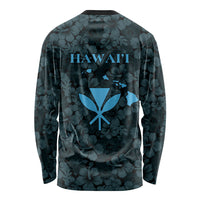 Hawaii Lei Kamehameha Long Sleeve Shirt Uliuli Seamless Pattern Hibiscus Flower LT9 - Polynesian Pride