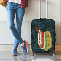 Hawaii Lei Kamehameha Luggage Cover Uliuli Seamless Pattern Hibiscus Flower LT9 - Polynesian Pride