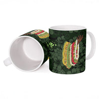 Hawaii Lei Kamehameha Ceramic Mug Oma'oma'o Seamless Pattern Hibiscus Flower