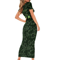 Hawaii Lei Kamehameha Family Matching Short Sleeve Bodycon Dress and Hawaiian Shirt Oma'oma'o Seamless Pattern Hibiscus Flower LT9 - Polynesian Pride