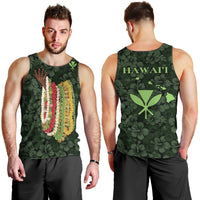 Hawaii Lei Kamehameha Men Tank Top Oma'oma'o Seamless Pattern Hibiscus Flower