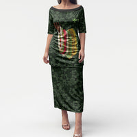 Hawaii Lei Kamehameha Puletasi Oma'oma'o Seamless Pattern Hibiscus Flower LT9 Long Dress Green - Polynesian Pride