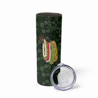 Hawaii Lei Kamehameha Skinny Tumbler Oma'oma'o Seamless Pattern Hibiscus Flower