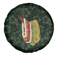Hawaii Lei Kamehameha Spare Tire Cover Oma'oma'o Seamless Pattern Hibiscus Flower