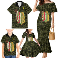 Hawaii Lei Kamehameha Family Matching Mermaid Dress and Hawaiian Shirt Melemele Seamless Pattern Hibiscus Flower LT9 - Polynesian Pride