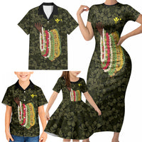 Hawaii Lei Kamehameha Family Matching Short Sleeve Bodycon Dress and Hawaiian Shirt Melemele Seamless Pattern Hibiscus Flower LT9 - Polynesian Pride