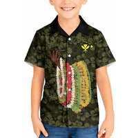 Hawaii Lei Kamehameha Kid Hawaiian Shirt Melemele Seamless Pattern Hibiscus Flower LT9 Kid Yellow - Polynesian Pride