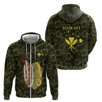Hawaii Lei Kamehameha Zip Hoodie Melemele Seamless Pattern Hibiscus Flower