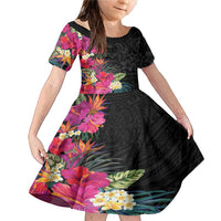 Hafa Adai Guam Family Matching Mermaid Dress and Hawaiian Shirt Tropical Flowers Colorful Vibes