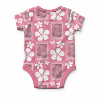 Give Cancer The Boot Pink Cowgirl Baby Onesie Western Aloha Hibiscus Paniolo Heritage Floral