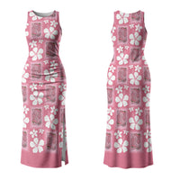 Give Cancer The Boot Pink Cowgirl Couples Matching Tank Maxi Dress and Long Sleeve Button Shirt Western Aloha Hibiscus Paniolo Heritage Floral LT9 - Polynesian Pride