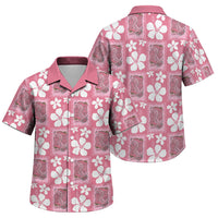 Give Cancer The Boot Pink Cowgirl Family Matching Off Shoulder Maxi Dress and Hawaiian Shirt Western Aloha Hibiscus Paniolo Heritage Floral LT9 Son's Shirt Pink - Polynesian Pride