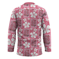 Give Cancer The Boot Pink Cowgirl Hockey Jersey Western Aloha Hibiscus Paniolo Heritage Floral LT9 - Polynesian Pride