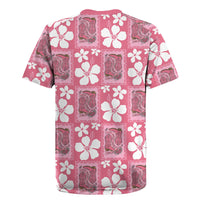 Give Cancer The Boot Pink Cowgirl Rugby Jersey Western Aloha Hibiscus Paniolo Heritage Floral LT9 - Polynesian Pride