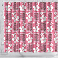 Give Cancer The Boot Pink Cowgirl Shower Curtain Western Aloha Hibiscus Paniolo Heritage Floral LT9 - Polynesian Pride