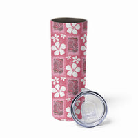 Give Cancer The Boot Pink Cowgirl Skinny Tumbler Western Aloha Hibiscus Paniolo Heritage Floral LT9 - Polynesian Pride