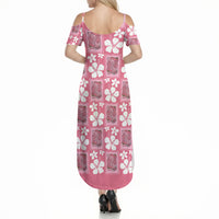 Give Cancer The Boot Pink Cowgirl Summer Maxi Dress Western Aloha Hibiscus Paniolo Heritage Floral LT9 - Polynesian Pride