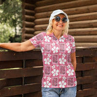 Give Cancer The Boot Pink Cowgirl Women Polo Shirt Western Aloha Hibiscus Paniolo Heritage Floral LT9 - Polynesian Pride