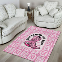Give Cancer The Boot Pink Cowgirl Area Rug Hawaiian Paniolo Mixed Quilt Pattern Style LT9 - Polynesian Pride
