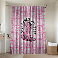 Give Cancer The Boot Pink Cowgirl Bathroom Set Hawaiian Paniolo Mixed Quilt Pattern Style LT9 Shower Curtain Only Pink - Polynesian Pride