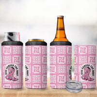 Give Cancer The Boot Pink Cowgirl 4 in 1 Can Cooler Tumbler Hawaiian Paniolo Mixed Quilt Pattern Style LT9 - Polynesian Pride