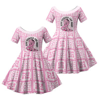 Give Cancer The Boot Pink Cowgirl Family Matching Tank Maxi Dress and Hawaiian Shirt Hawaiian Paniolo Mixed Quilt Pattern Style LT9 Daughter's Dress Pink - Polynesian Pride