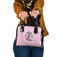 Give Cancer The Boot Pink Cowgirl Shoulder Handbag Hawaiian Paniolo Mixed Quilt Pattern Style LT9 One Size Pink - Polynesian Pride