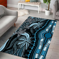 Polynesia Dashiki Area Rug Polynesia and Africa Traditional Special Together Blue LT9 - Polynesian Pride