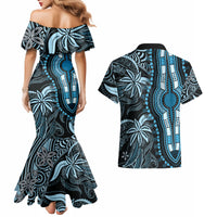 Polynesia Dashiki Couples Matching Mermaid Dress and Hawaiian Shirt Polynesia and Africa Traditional Special Together Blue LT9 - Polynesian Pride