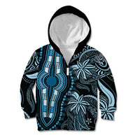 Polynesia Dashiki Kid Hoodie Polynesia and Africa Traditional Special Together Blue LT9 Zip Hoodie Blue - Polynesian Pride