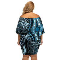 Polynesia Dashiki Off Shoulder Short Dress Polynesia and Africa Traditional Special Together Blue LT9 - Polynesian Pride