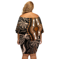 Polynesia Dashiki Family Matching Off Shoulder Short Dress and Hawaiian Shirt Polynesia and Africa Traditional Special Together Gold LT9 - Polynesian Pride