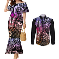 Polynesia Dashiki Couples Matching Mermaid Dress and Long Sleeve Button Shirts Polynesia and Africa Traditional Special Together Pastel LT9 Pastel - Polynesian Pride