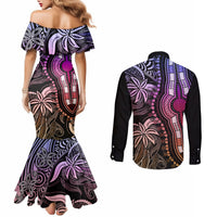 Polynesia Dashiki Couples Matching Mermaid Dress and Long Sleeve Button Shirts Polynesia and Africa Traditional Special Together Pastel LT9 - Polynesian Pride