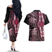 polynesia-dashiki-couples-matching-off-the-shoulder-long-sleeve-dress-and-hawaiian-shirt-polynesia-and-africa-traditional-special-together-pink