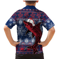 samoa-manuia-le-kirisimasi-family-matching-mermaid-dress-and-hawaiian-shirt-samoan-fishing-tribal-pattern-christmas-vibe