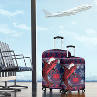 Samoa Manuia Le Kirisimasi Luggage Cover Samoan Fishing Tribal Pattern Christmas Vibe LT9 - Polynesian Pride