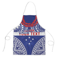 Personalised Toa Samoa Rugby Spirit Apron Blue Samoan Tribal Pattern - Polynesian Pride