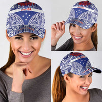 Personalised Toa Samoa Rugby Spirit Classic Cap Blue Samoan Tribal Pattern - Polynesian Pride