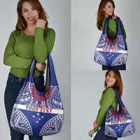 Personalised Toa Samoa Rugby Spirit Grocery Bag Blue Samoan Tribal Pattern - Polynesian Pride