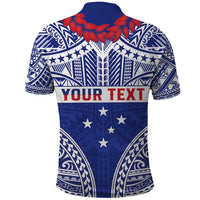 Personalised Toa Samoa Rugby Spirit Polo Shirt Blue Samoan Tribal Pattern - Polynesian Pride