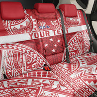 Personalised Toa Samoa Rugby Spirit Back Car Seat Cover Red Samoan Tribal Pattern - Polynesian Pride