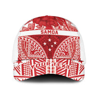 Personalised Toa Samoa Rugby Spirit Baseball Net Cap Red Samoan Tribal Pattern - Polynesian Pride
