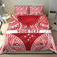 Personalised Toa Samoa Rugby Spirit Bedding Set Red Samoan Tribal Pattern - Polynesian Pride