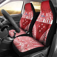 Personalised Toa Samoa Rugby Spirit Car Seat Cover Red Samoan Tribal Pattern - Polynesian Pride