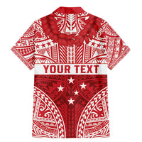 Personalised Toa Samoa Rugby Spirit Family Matching Mermaid Dress and Hawaiian Shirt Red Samoan Tribal Pattern - Polynesian Pride