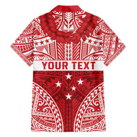 Personalised Toa Samoa Rugby Spirit Family Matching Tank Maxi Dress and Hawaiian Shirt Red Samoan Tribal Pattern - Polynesian Pride