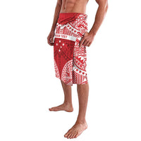 Personalised Toa Samoa Rugby Spirit Lavalava Red Samoan Tribal Pattern - Polynesian Pride
