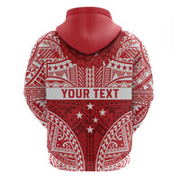 Personalised Toa Samoa Rugby Spirit Zip Hoodie Red Samoan Tribal Pattern - Polynesian Pride
