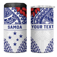 Personalised Toa Samoa Rugby Spirit 4 in 1 Can Cooler Tumbler White Samoan Tribal Pattern - Polynesian Pride